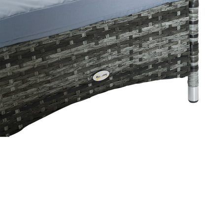 Rattan Single Lounge - Mixed Grey