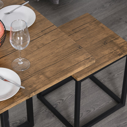 5 Piece Dining Table and Chairs Set 4, Industrial Space Saving Table and Chairs with Metal Frame,