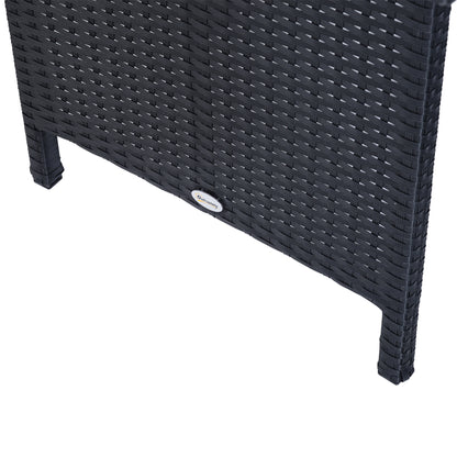 8-Seater Garden Rattan Furniture Rattan Corner Dining Set Outdoor Wicker Conservatory Furniture Lawn Patio Coffee Table Foot Stool, Black
