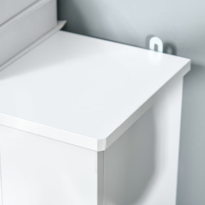 Slatted Radiator Cover Painted Cabinet MDF Lined Grill in White (78L x 19W x 81H cm)
