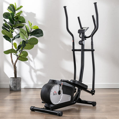 Elliptical Cross Trainer, Home Cardio Workout Machine with Eight Level Magnetic Resistance, LCD Monitor, Heart Rate Sensor, Two Wheel