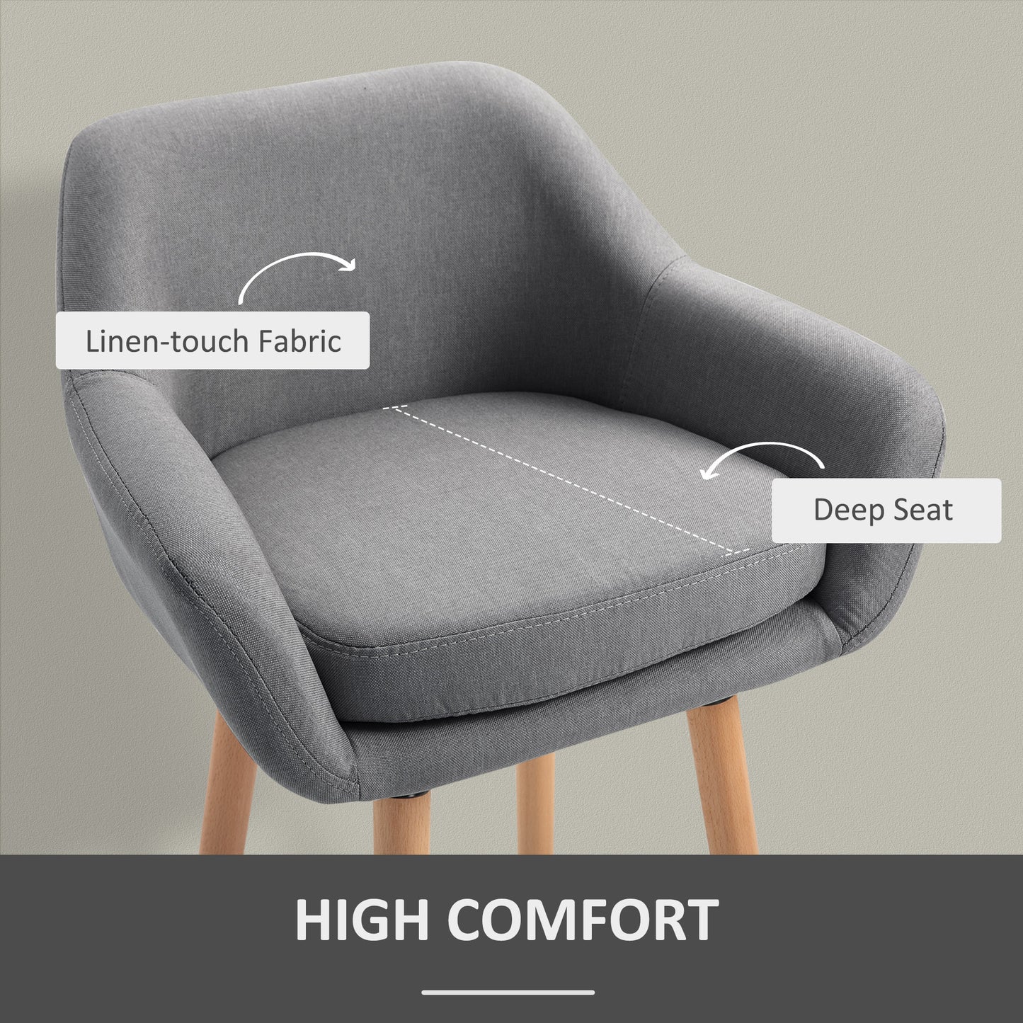 Barstools - Set of two elegant and softly curved chairs which look anywhere in your home