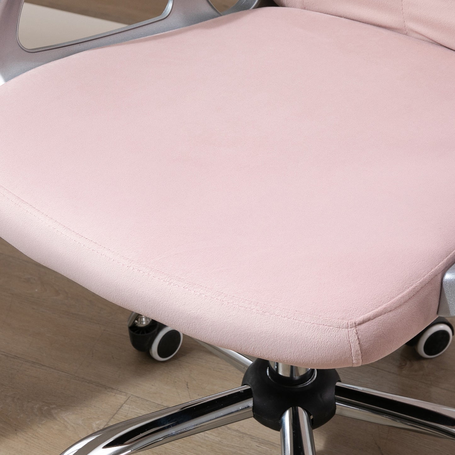 Vinsetto Office Chair Ergonomic 360¬¨‚àû Swivel Diamond Tufted Home Work Velour Padded Base 5 Castor Wheels Pink