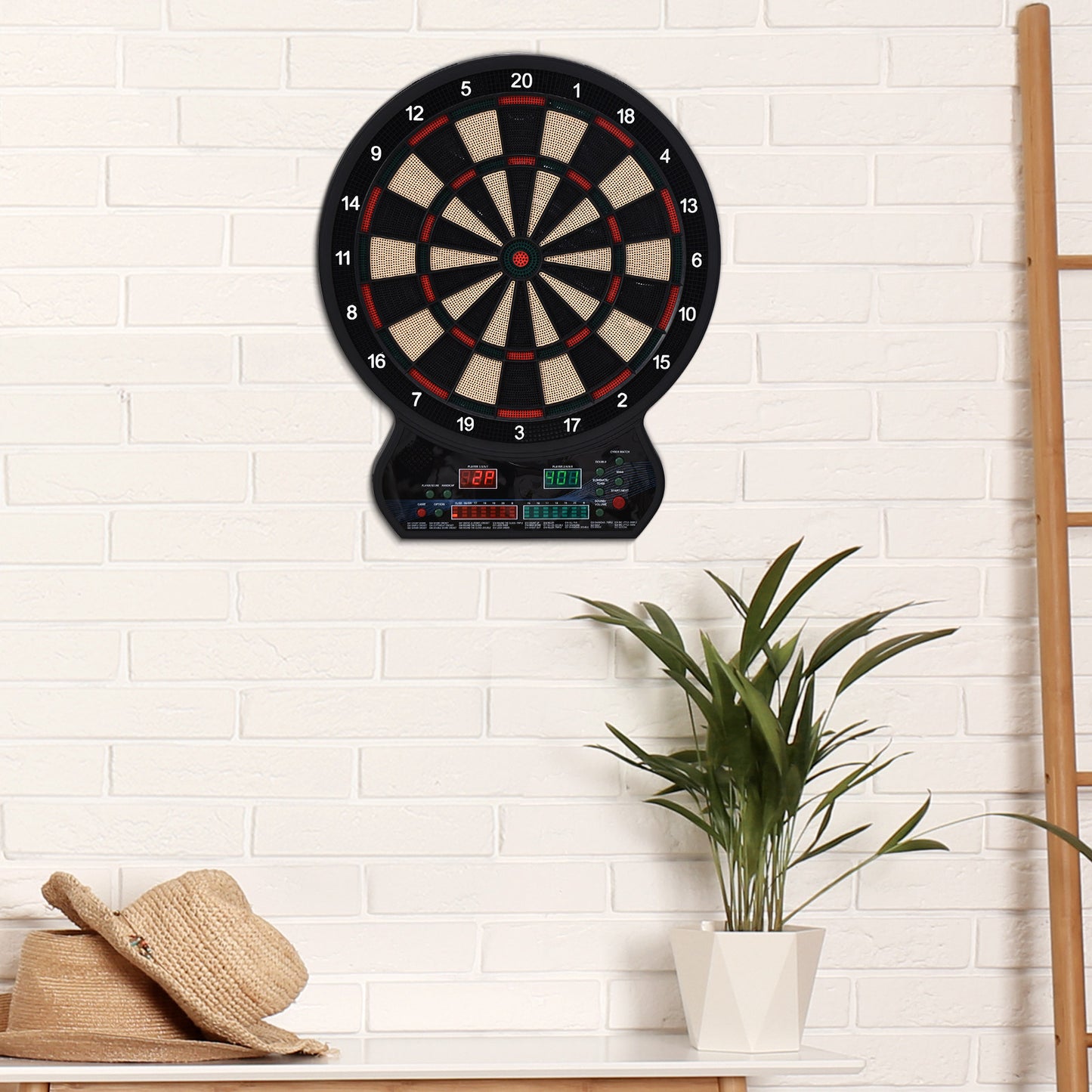 LED Dartboard Electronic Scoreboard 8 Players 27 Games Family Fun w/ 12 Darts 30 Heads Home Classic Game