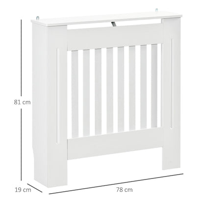 Slatted Radiator Cover Painted Cabinet MDF Lined Grill in White (78L x 19W x 81H cm)