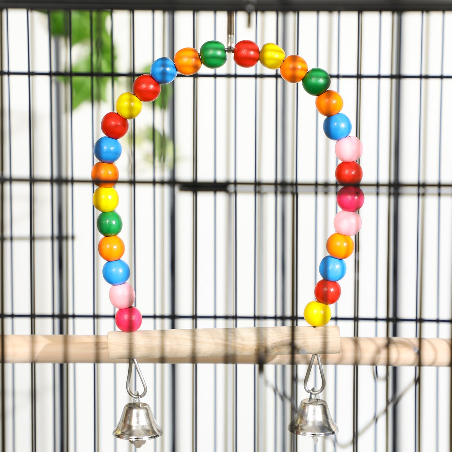 Bird Cage with Stand, Toys, Wheels, for Canaries, Finches, Lovebirds, Parakeets, Budgie Cage with Accessories, Storage Shelf - Black