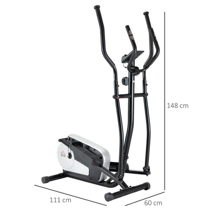 Elliptical Cross Trainer, Home Cardio Workout Machine with Eight Level Magnetic Resistance, LCD Monitor, Heart Rate Sensor, Two Wheel