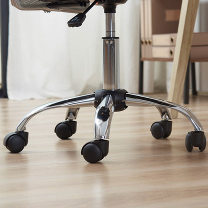 Home Office Mesh Task Chair Ergonomic Armless Mid Back Height Adjustable with Swivel Wheels, Grey