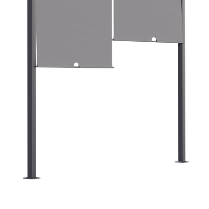 Outsunny 3m x 4m Metal Pergola with Retractable Roof, Outdoor Garden Pergola with LED Lights, Solar Powered, for BBQ,¬†Lawn,¬†Backyard, Dark Grey