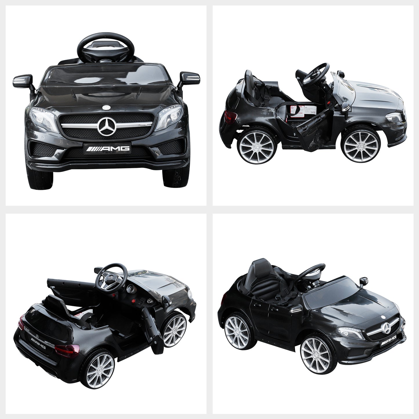 Compatible Kids Children Ride On Car Mercedes Benz GLA Licensed 6V Battery Rechargeable Headlight Music Remote Control  High/Low Speed Toy Black