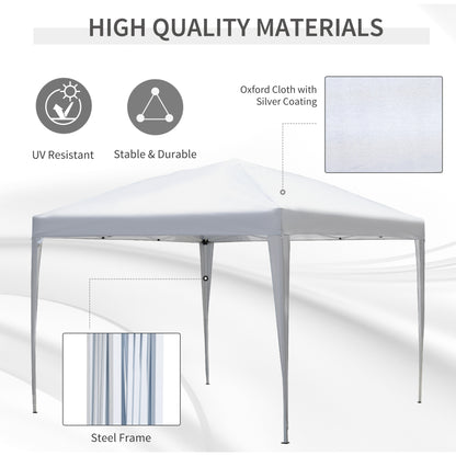 3 x 3 meter Garden Heavy Duty Pop Up Gazebo Marquee Party Tent Folding Wedding Canopy-White