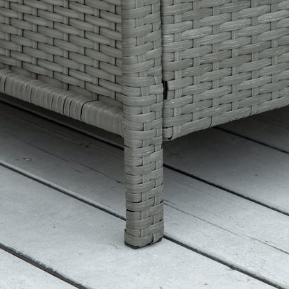 Rattan Garden Furniture 3 Pieces Patio Bistro Set Wicker Weave Conservatory Sofa Chair & Table Set with Cushion Pillow - Light Grey