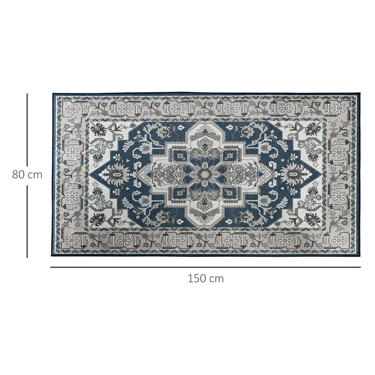 Vintage Persian Rugs, Boho Bohemian Area Rugs Large Carpet for Living Room, Bedroom, Dining Room, 80x150 cm, Grey