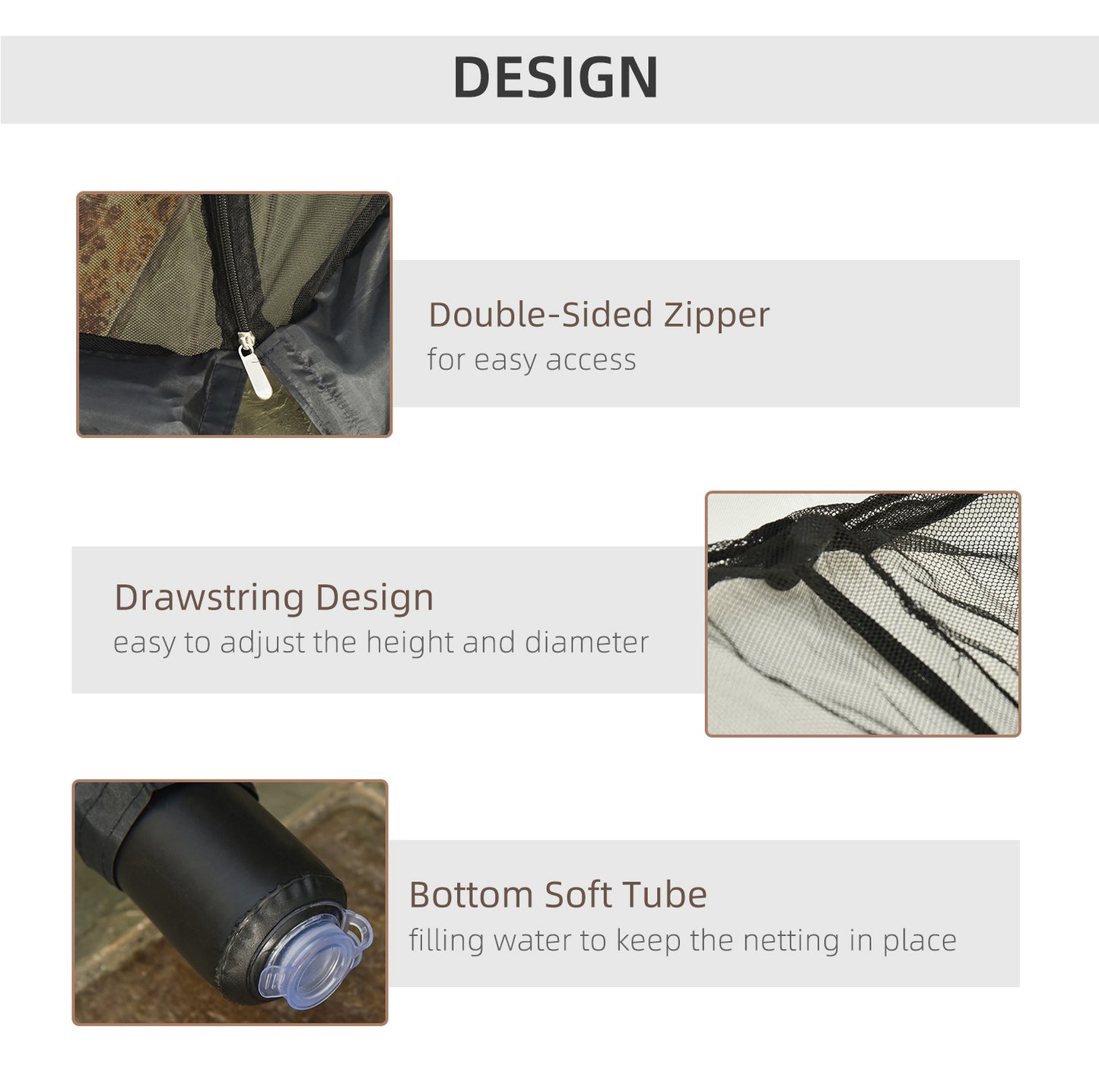 Patio Umbrella Mosquito Netting Umbrella  Screen Outdoor Patio Cover Mosquito Insect Net Zipped Door