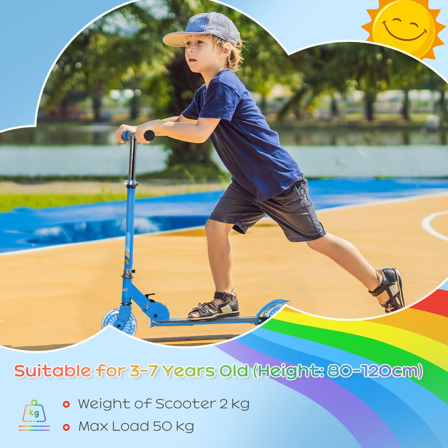 Foldable Kids Scooter with Lights and Music