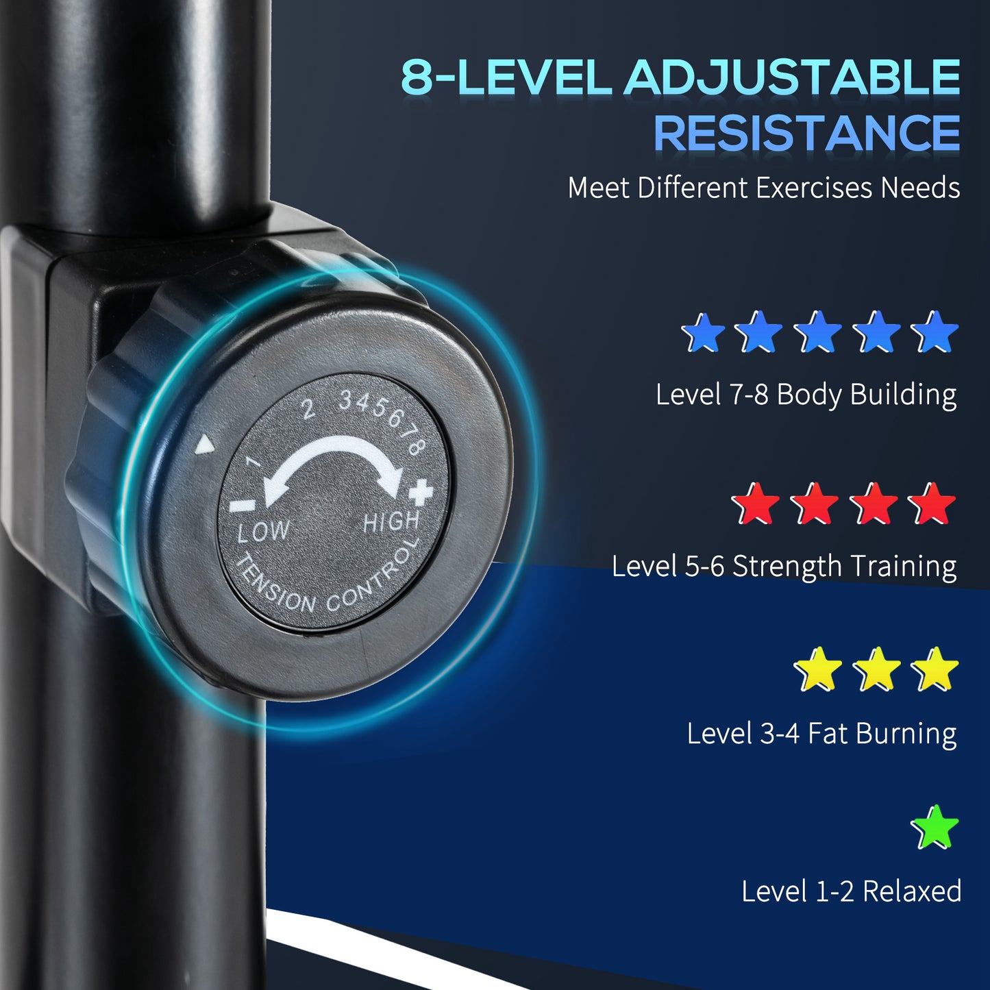 Elliptical Cross Trainer, Home Cardio Workout Machine with Eight Level Magnetic Resistance, LCD Monitor, Heart Rate Sensor, Two Wheel