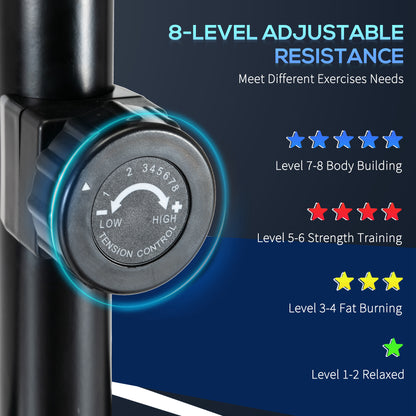 Elliptical Cross Trainer, Home Cardio Workout Machine with Eight Level Magnetic Resistance, LCD Monitor, Heart Rate Sensor, Two Wheel