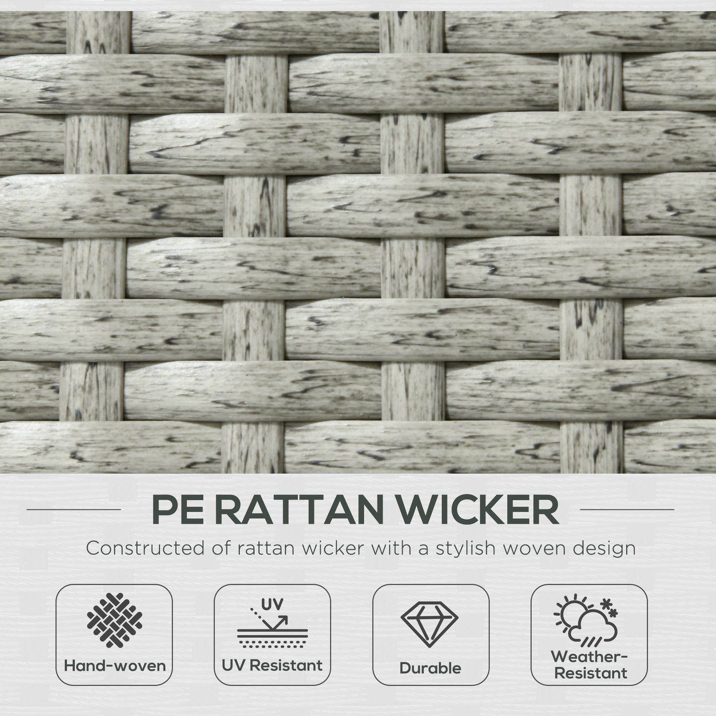 5PC PE Rattan Sun Lounger, Outdoor Wicker 5-level Adjustable Recliner Sofa Bed with Storage Side Table and Footstools, for Patio, Garden, Poolside, Beige