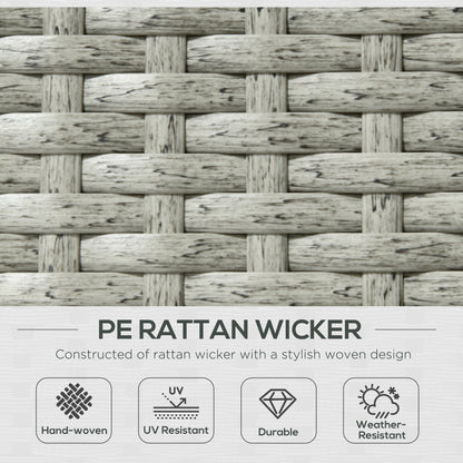 5PC PE Rattan Sun Lounger, Outdoor Wicker 5-level Adjustable Recliner Sofa Bed with Storage Side Table and Footstools, for Patio, Garden, Poolside, Beige