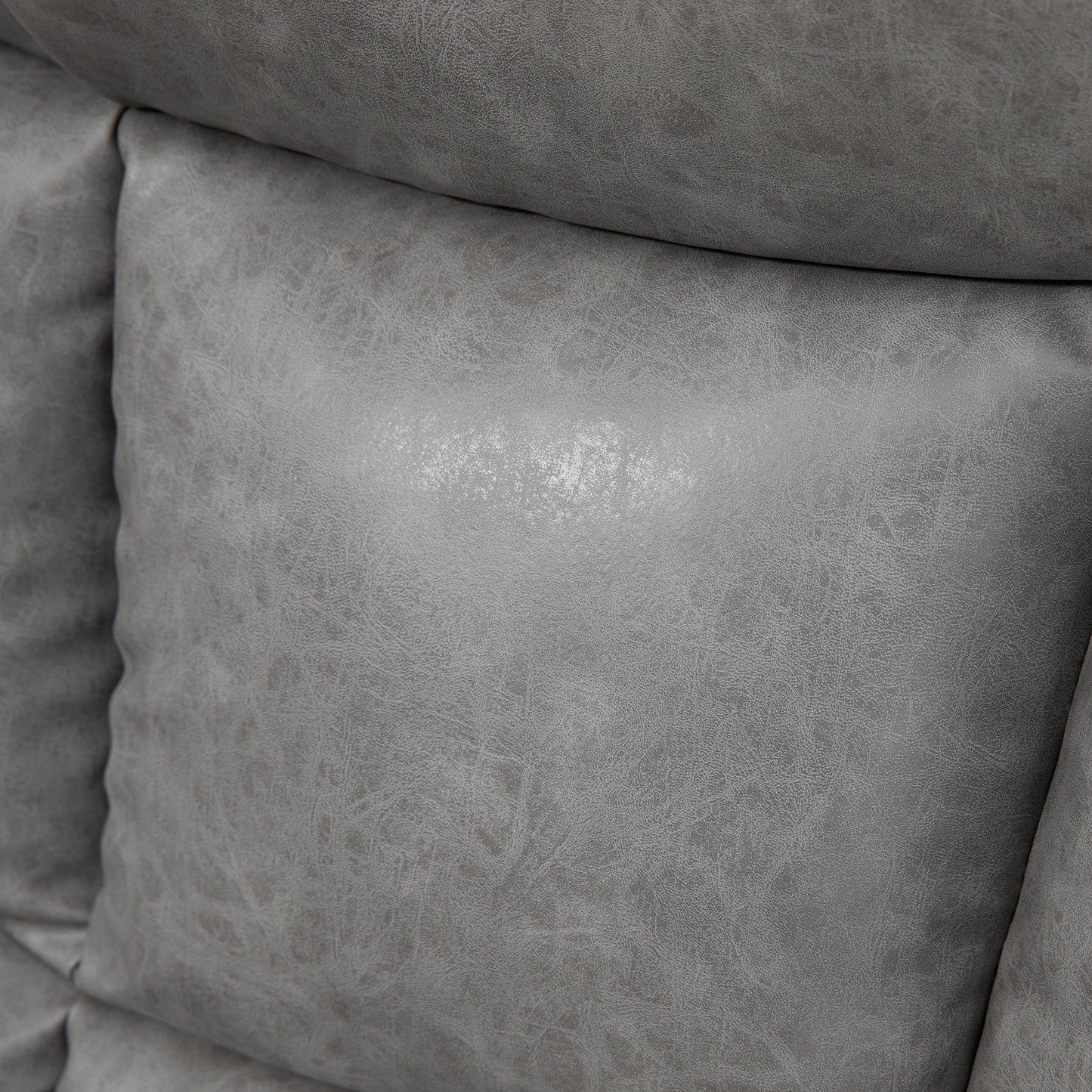 Manual Recliner Chair, Overstuffed PU Leather Recliner Armchair with Footrest, Cup Holders, Side Pockets, 360¬¨¬®¬¨¬Æ‚Äö√Ñ√∂‚àö‚Ä†‚àö¬™ Swivel for Living Room Bedroom, Light Grey