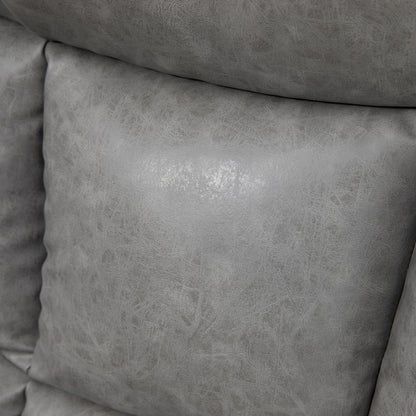 Manual Recliner Chair, Overstuffed PU Leather Recliner Armchair with Footrest, Cup Holders, Side Pockets, 360¬¨¬®¬¨¬Æ‚Äö√Ñ√∂‚àö‚Ä†‚àö¬™ Swivel for Living Room Bedroom, Light Grey