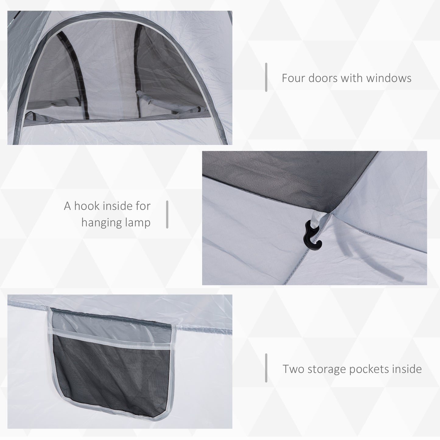 Warehouse Clearance Sale - Outsunny 4 Person Automatic Camping Tent, Outdoor Pop Up Tent, Portable Backpacking Dome Shelter, Grey