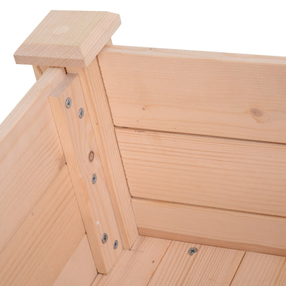 Garden Wooden Planters， Rectangular Raised Bed, Fir Wood，Indoor/Outdoor, Planter Vegetable Herb Holder Display, Oak Tone,86L x 46W x 76Hcm