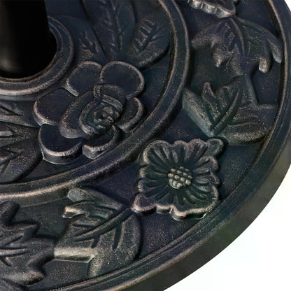 Outsunny 9kg Resin Half Round Parasol Base Umbrella Stand Garden Outdoor Accessories - Adjustable Coupler Suitable Umbrella Rod