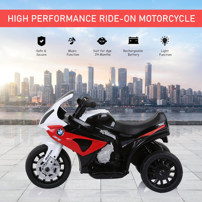Electric Motorbike for Kids Ride on BMW Motorbike W/Headlights and Music, 6 V-Red