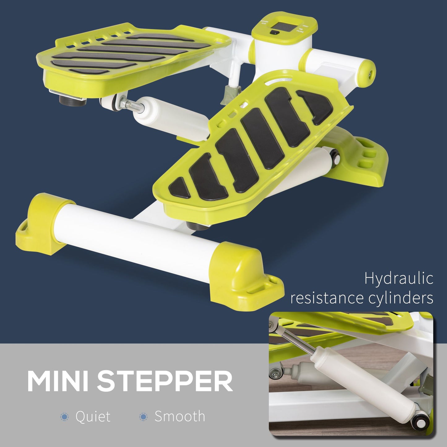 HOMCOM Portable Mini Stepper, Steppers for Exercise Workout with LCD Display for Home Gym