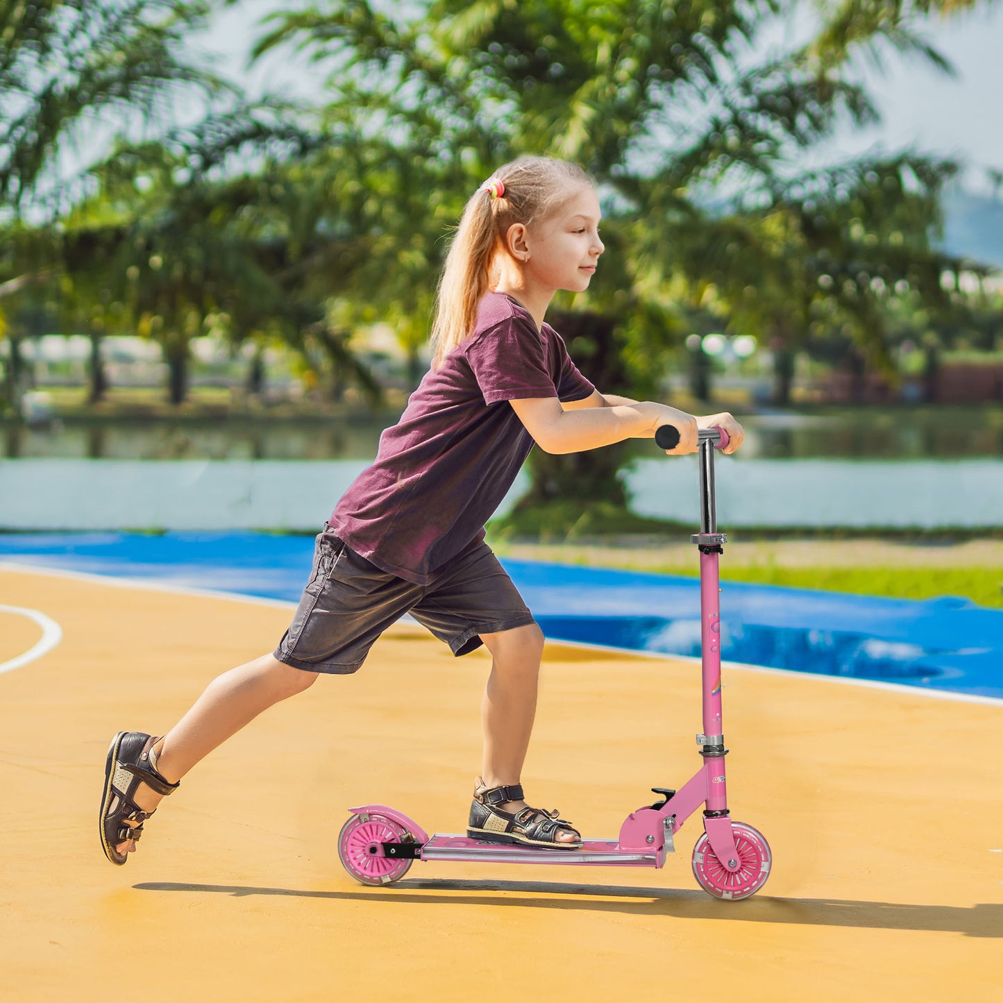 Foldable Kids Scooter with Lights and Music