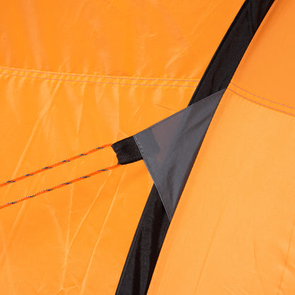 Outsunny 4-5 Person Pop-up Camping Tent Waterproof Family Tent w/ 2 Mesh Windows & PVC Windows Portable Carry Bag for Outdoor Trip Orange
