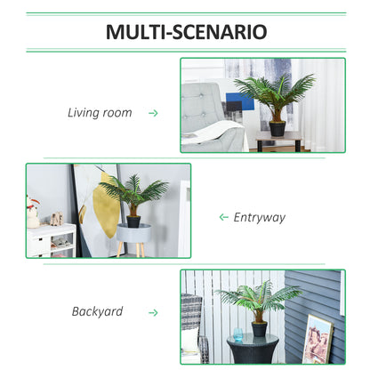 Artificial Palm Tree Decorative Plant 8 Leaves with Nursery Pot, Fake Tropical Tree for Indoor Outdoor Décor, 60cm