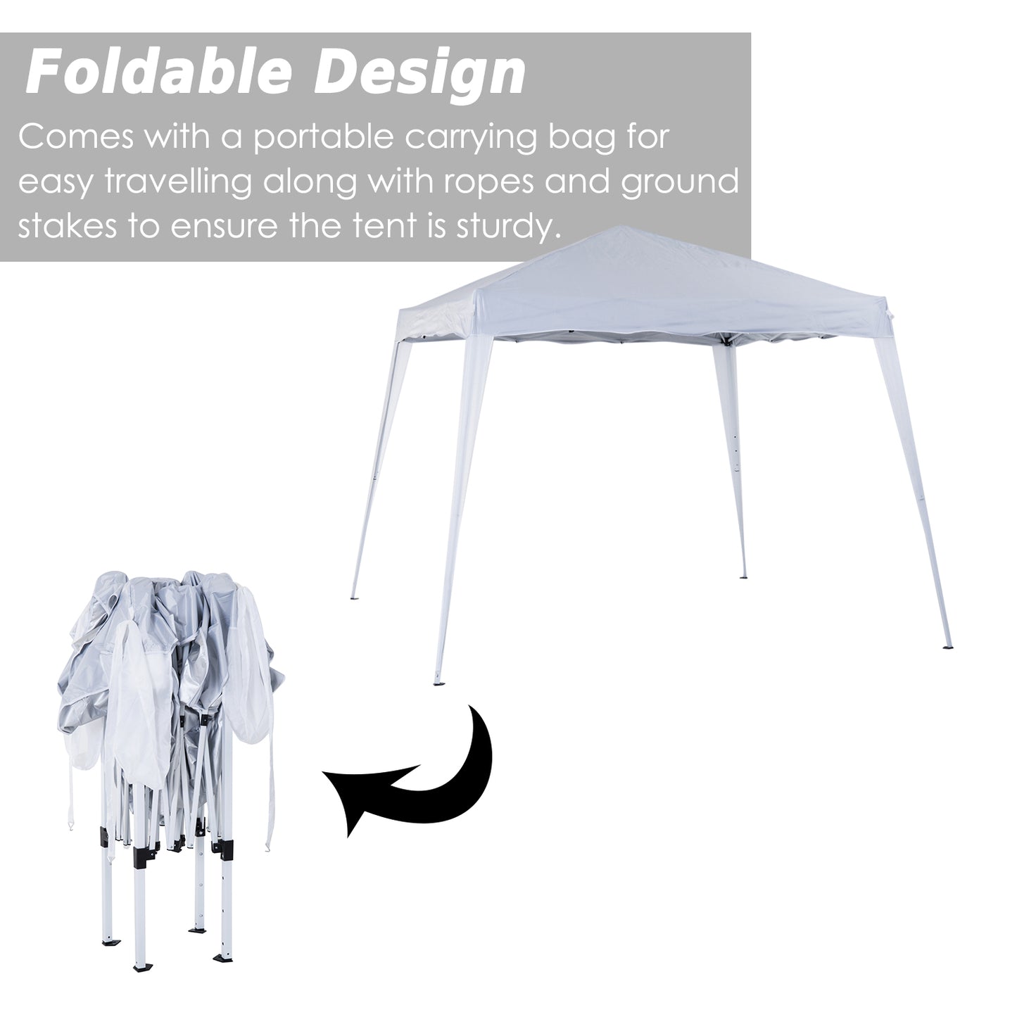 Outsunny Slant Leg Pop Up Gazebo with Carry Bag, Height Adjustable Party Tent Instant Event Shelter for Garden, Patio,