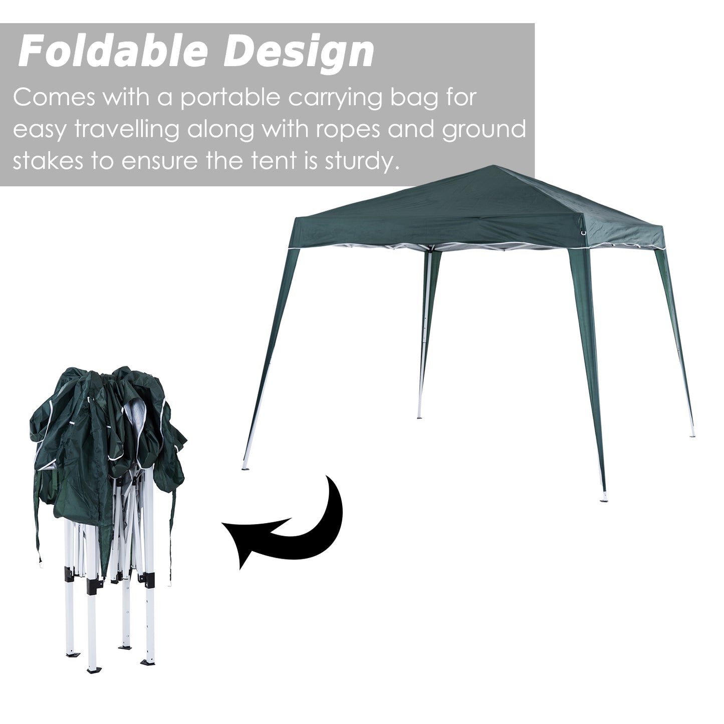 Outsunny Slant Leg Pop Up Gazebo with Carry Bag, Height Adjustable Party Tent Instant Event Shelter for Garden, Patio,