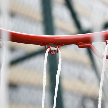 HOMCOM Basketball Stand Net Hoop Backboard Portable 155-210cm Hoop Height Adjustable with Wheels for Kids Sports Fun