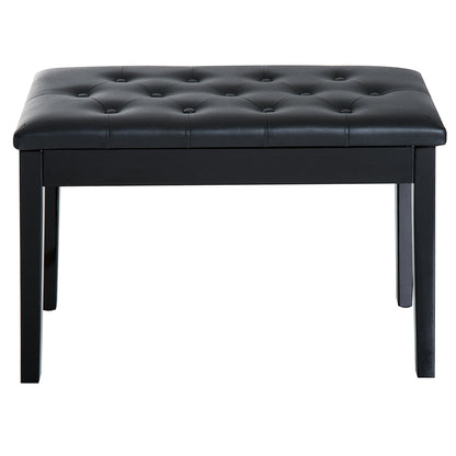 HOMCOM Faux Leather Piano Stool Makeup Stool Bench Dressing Table Seat with Storage 76x36x50cm, Black
