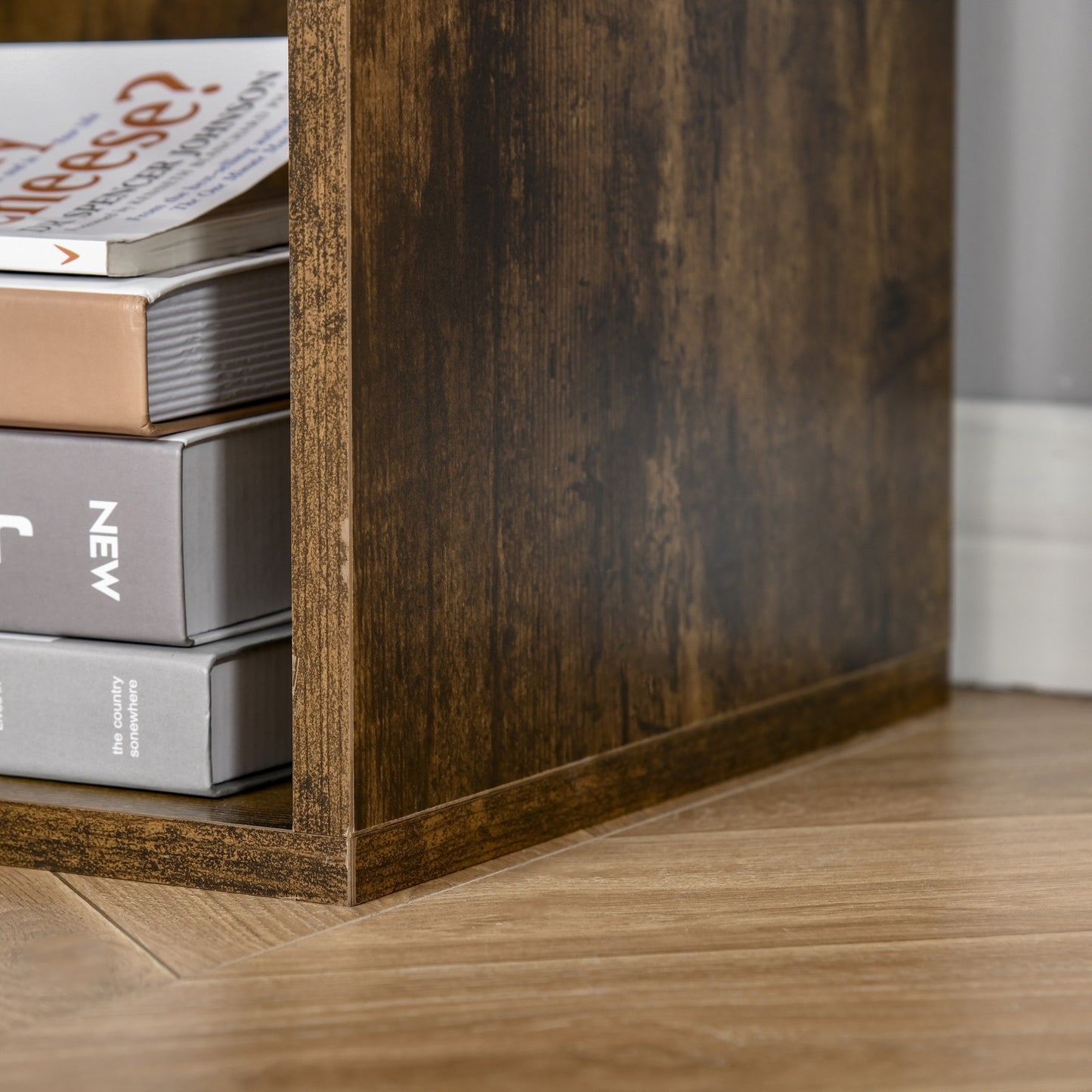Cubic Cabinet Bookcase Shelves Storage Display for Study, Living Room, Home, office, Rustic Brown