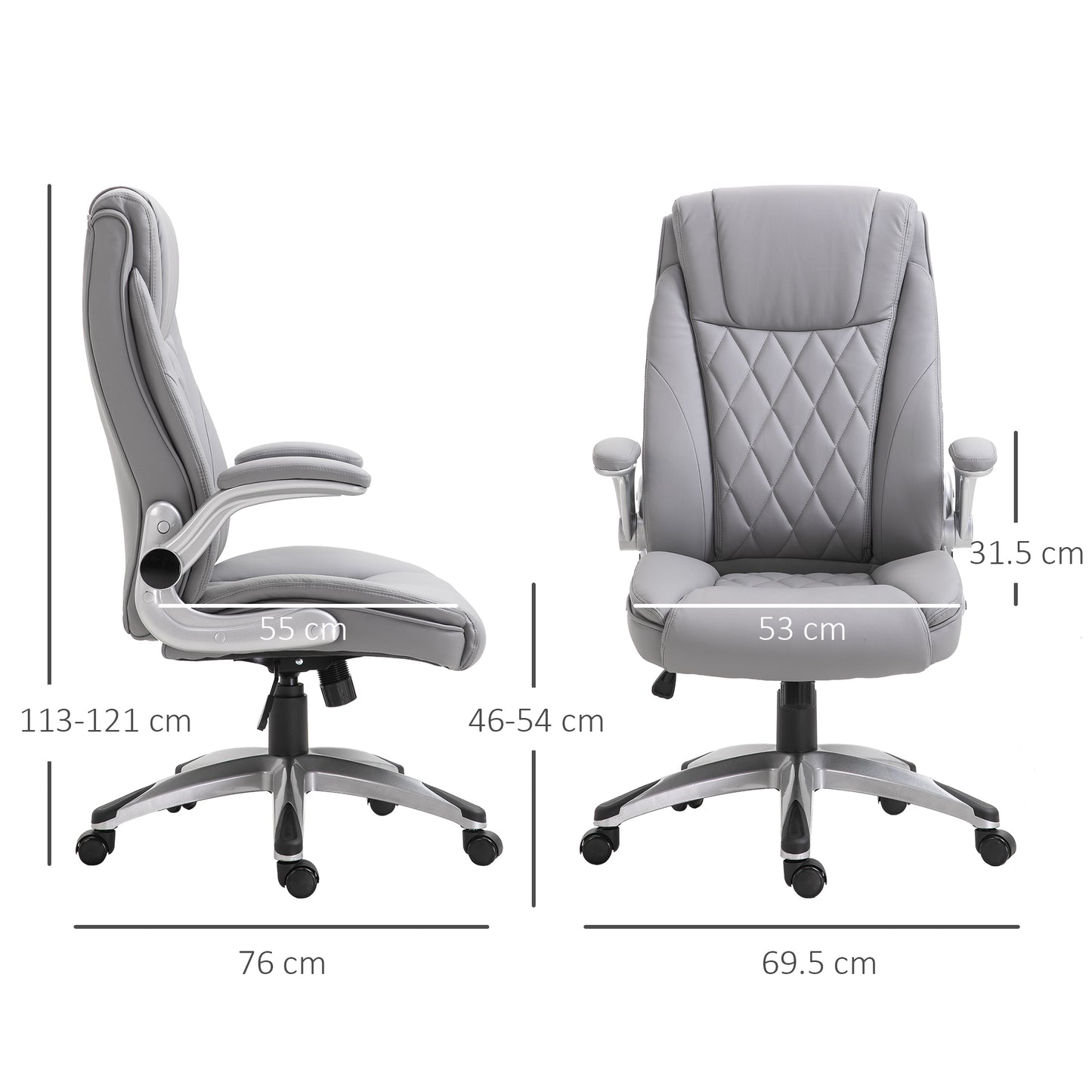 High Back Executive Office Chair Home Swivel PU Leather