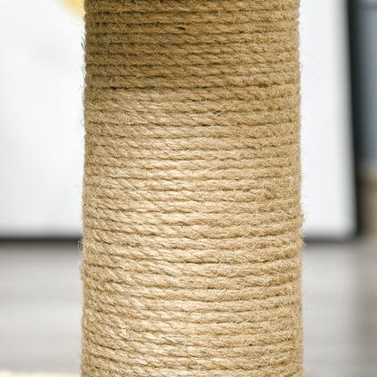 56cm Small Cat Tree for Indoor Cats with Scratching Post, Kitten Tower with Tunnel, Toy Ball, Cushion - Beige