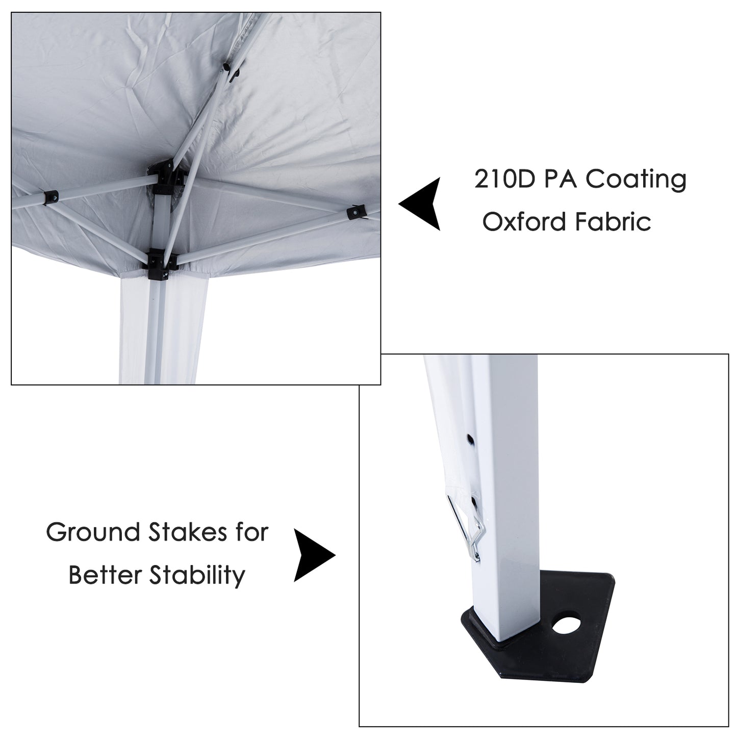 Outsunny Slant Leg Pop Up Gazebo with Carry Bag, Height Adjustable Party Tent Instant Event Shelter for Garden, Patio,