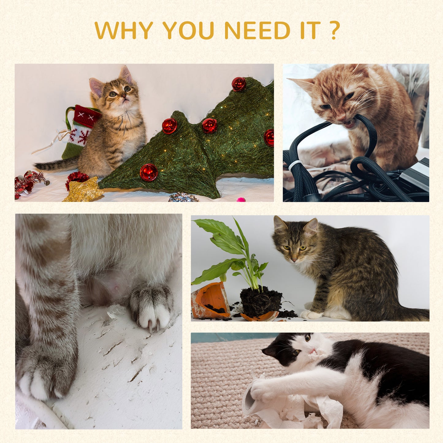 72cm Cat Tree, Kitty Activity Centre, Cat Climbing Toy, Cat Tower w/ Two Cattail Beds, Toy Ball, Scratching Post - Beige