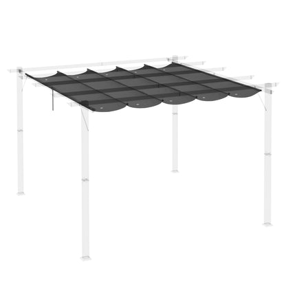 Outsunny Retractable Pergola Shade Cover, Replacement Canopy Fabric for 3 x 3 (m) Pergola, Gazebo Retractable Roof, Grey