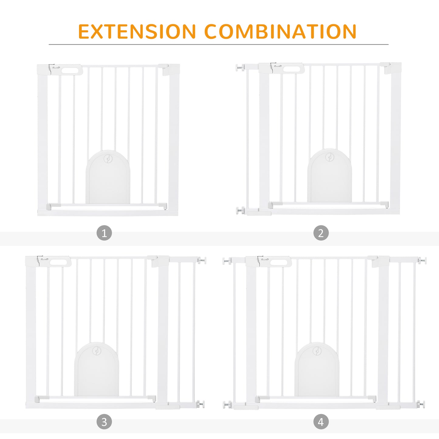 Pet Gate with Cat Flap - 75-103 cm