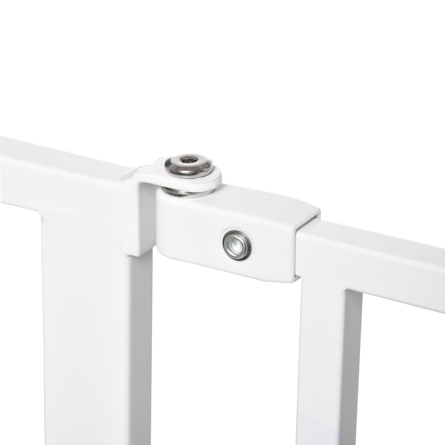 Dog Gate Wide Stair Gate w/ Door Pressure Fit Pets Barrier for Doorway, Hallway, 76H x 75-145W cm - White