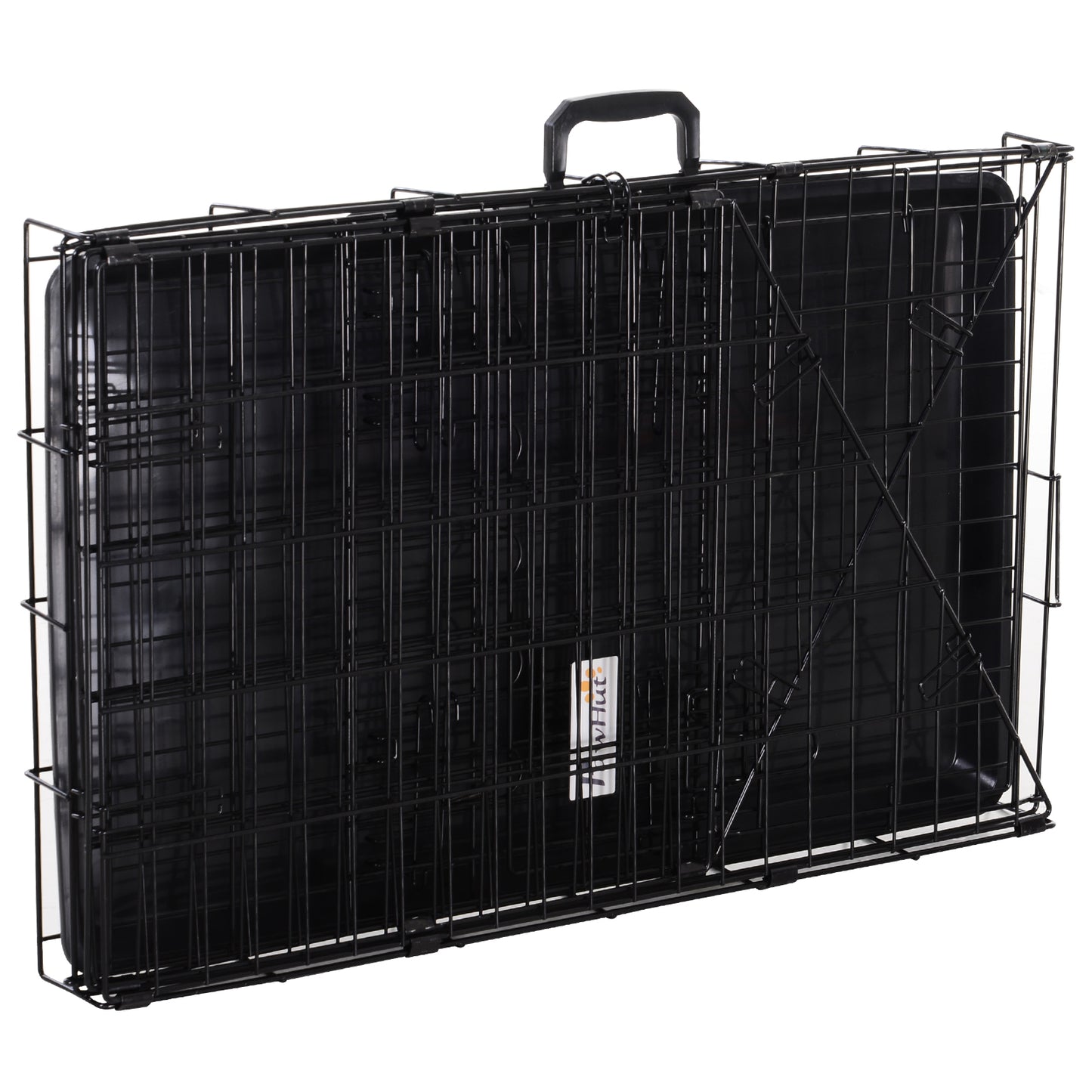 Warehouse Clearance: Metal Dog Car Crate Folding Pet Cage Transport Box Carrier for Small Dog with Removable Tray 77 x 47 x 55cm