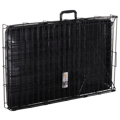 Warehouse Clearance: Metal Dog Car Crate Folding Pet Cage Transport Box Carrier for Small Dog with Removable Tray 77 x 47 x 55cm