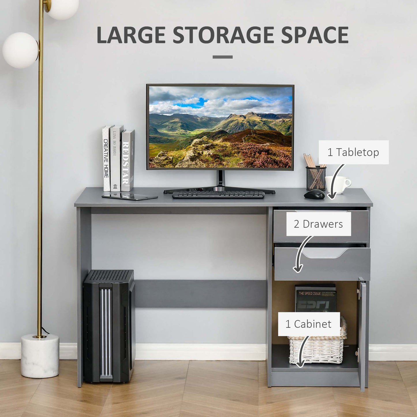 Desk with Shelves