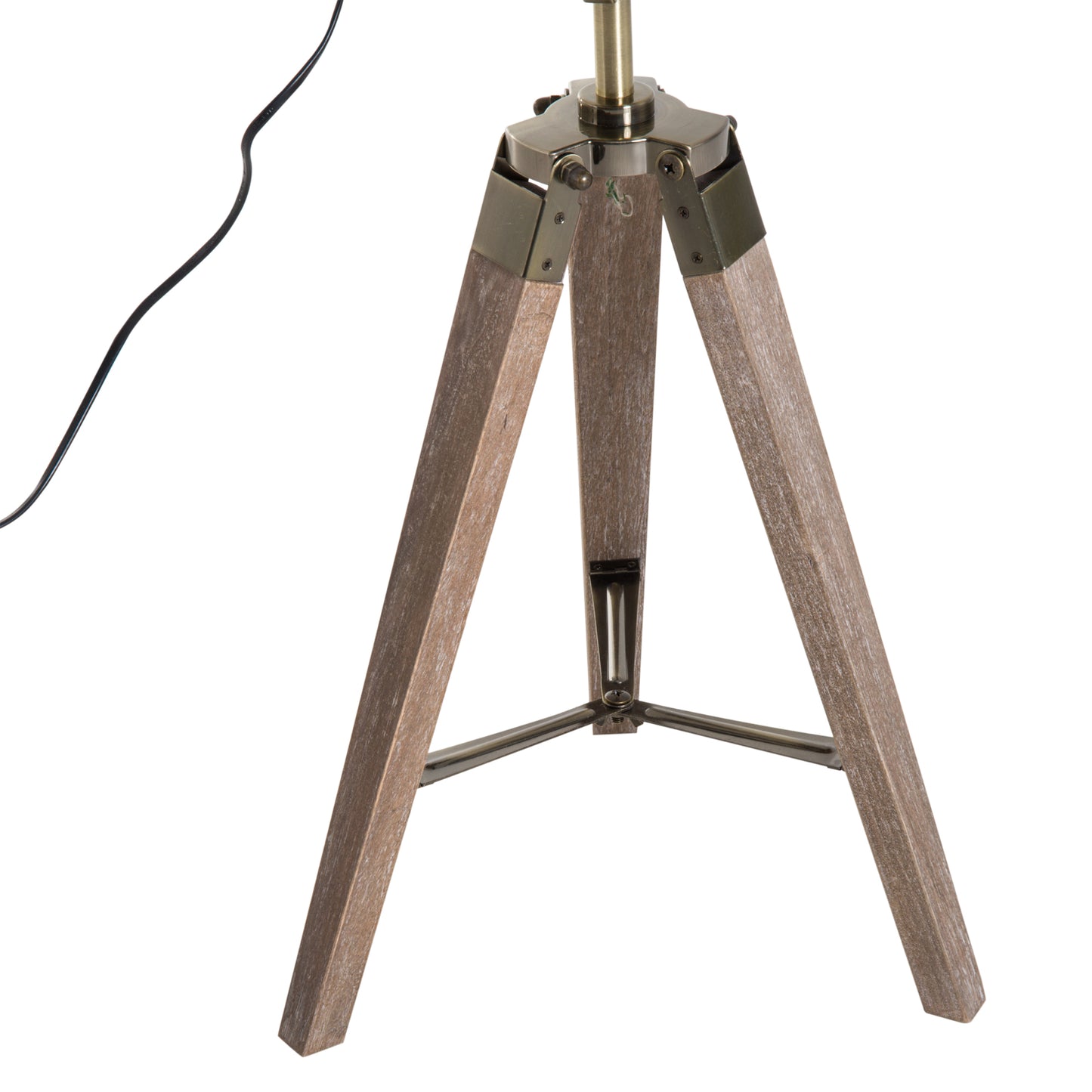 Vintage Tripod Table Desk Lamp Bedside SpotBrass Antique Search Wooden Base