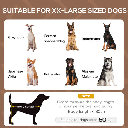 Raised Dog Bed Waterproof Elevated Pet Cot with Breathable Mesh UV Protection Canopy Coffee, for XL Dogs, 122 x 92 x 108cm